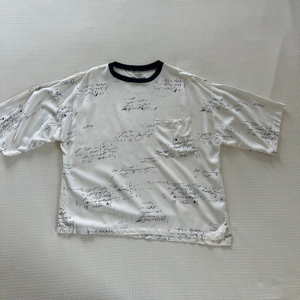 Vintage Y2K Men's Goouch White T-Shirt Abstract Art Graffiti Size XL